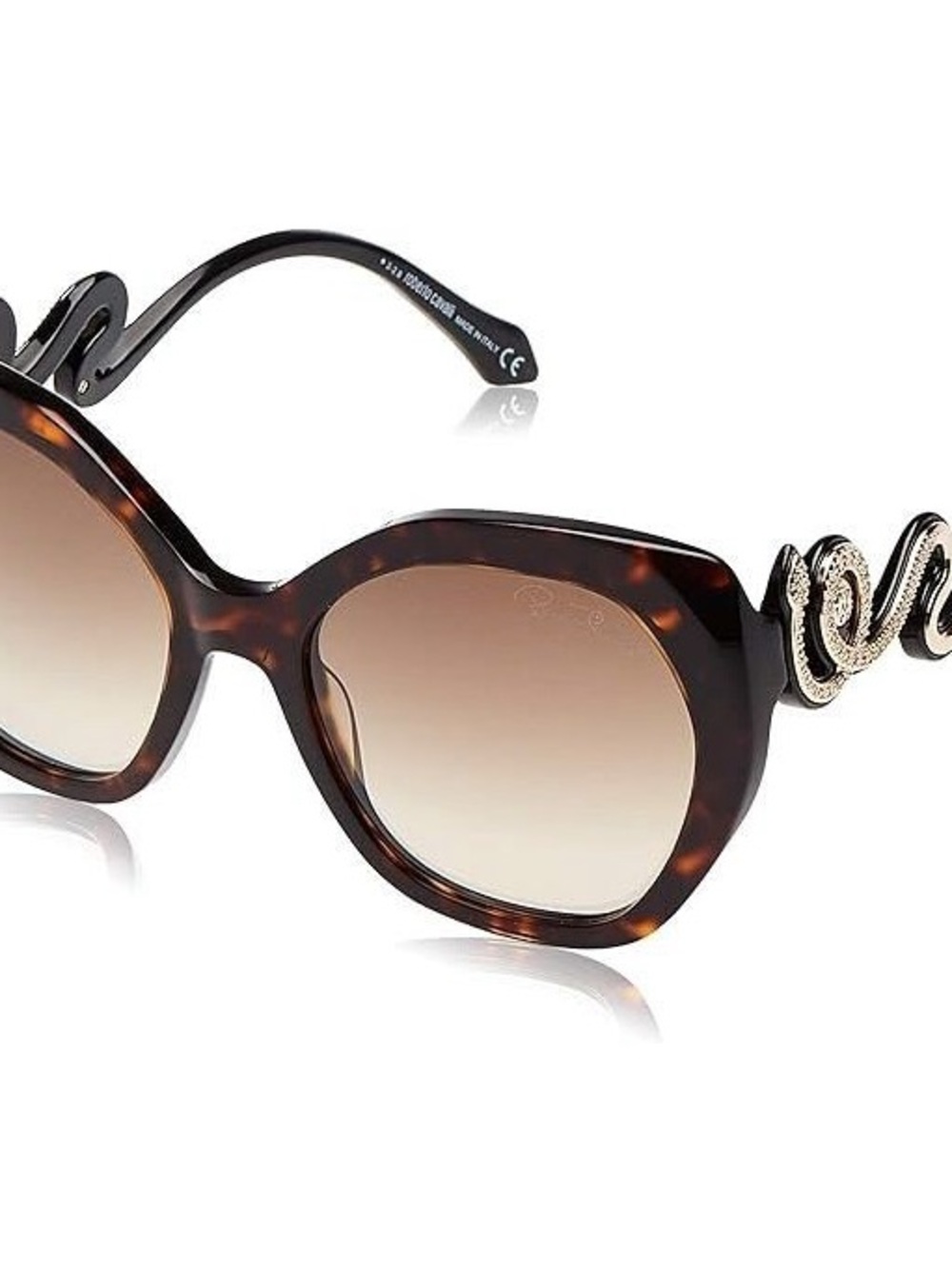 Roberto Cavalli RC1047 Chianciano Havana Tortoise Snake Sunglasses Italy EUC